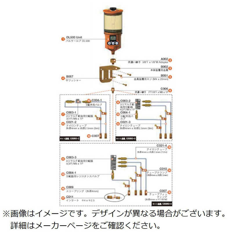 ザーレンコーポレーション ザーレンコーポレーション パルサールブ OL500オイル用 遠隔設置キット(4箇所) 1250RO-4 1250RO-4