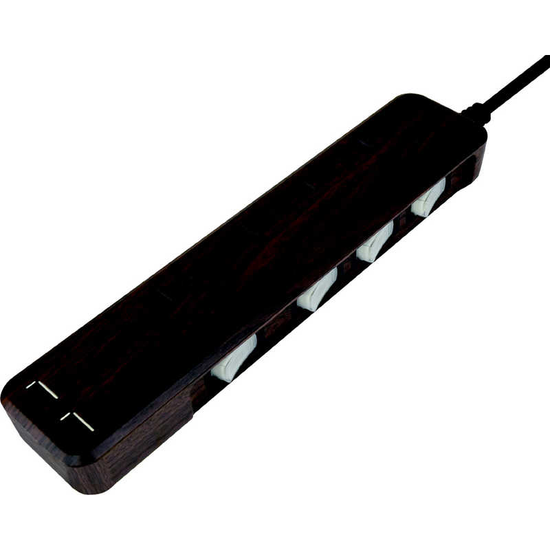 トップランド トップランド USB付き節電4個口タップ1.5m ダークウッド MTS15-DW MTS15-DW