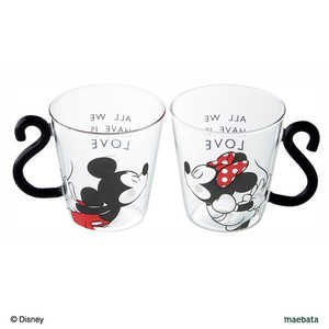 前畑 ディズニー ミッキーマウス＆ミニーマウス 耐熱ガラス マグカップ 約290ml ペアセット (2個入り) D-MF62 52159