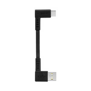 OWLTECH USB Type-A to Type-C L字コネクタ USB Type-C ケーブル 防弾繊維でやわらかく断線に強い ブラック OWL-CBKTC1L-BK
