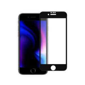 OWLTECH iPhone SE 第2世代 4.7インチ/8/7/6s/6対応 フチが欠けない全面保護ガラス OWL-GPIC47F-BAG マット ブラック