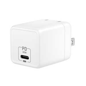 OWLTECH PowerDelivery30W対応 AC充電器 ホワイト [1ポート /USB Power Delivery対応 /GaN(窒化ガリウム) 採用] OWL-APD30C1G-WH