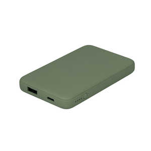 OWLTECH モバイルバッテリー オリーブグリーン [5000mAh /2ポート /充電タイプ] OWL-LPB5012-ROG