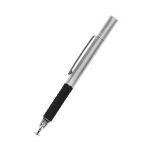 OWLTECH 2WAY PLUS タッチペン 替え芯付 導電繊維/ディスクタイプ ペン先を使い分けられる ホワイト OWL-TPSE12-SI