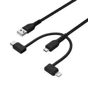 OWLTECH Type-A to microUSB - Lightning/Type-C 3in1ケーブル ブラック OWLCBA4MLC20BK OWLTECH Type-A to microUSB - Lightning/Type-C 3in1ケーブル ブラック OWLCBA4MLC20BK