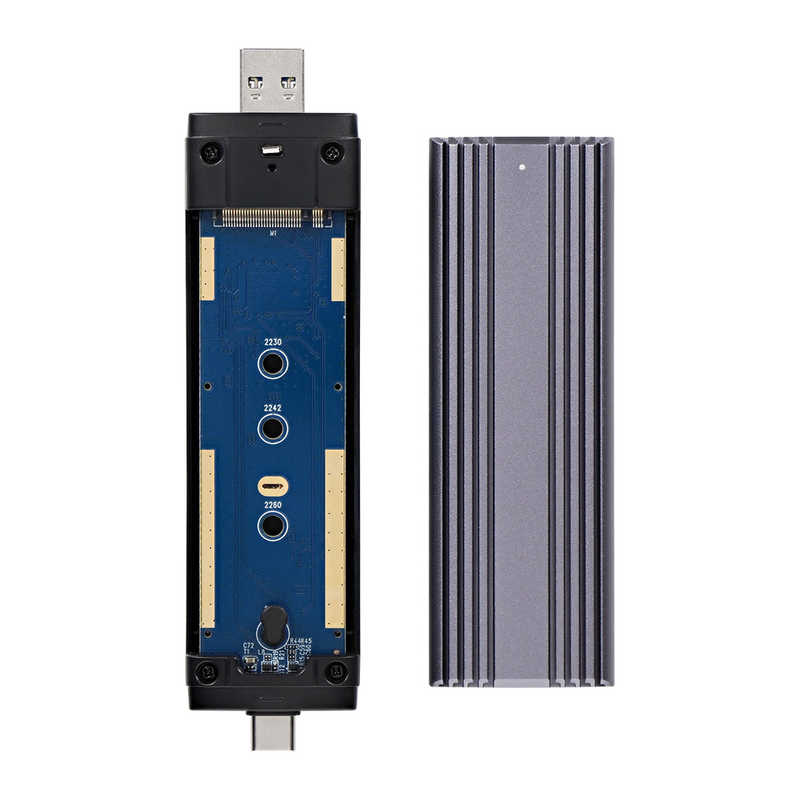 OWLTECH OWLTECH M.2 SSD 外付けケース USB Type-A/Type-C コネクター一体型 NVMe/SATA対応 最大転送速度10Gbps ［M.2対応］ シルバー OWL-ESM2UAC-SI OWL-ESM2UAC-SI