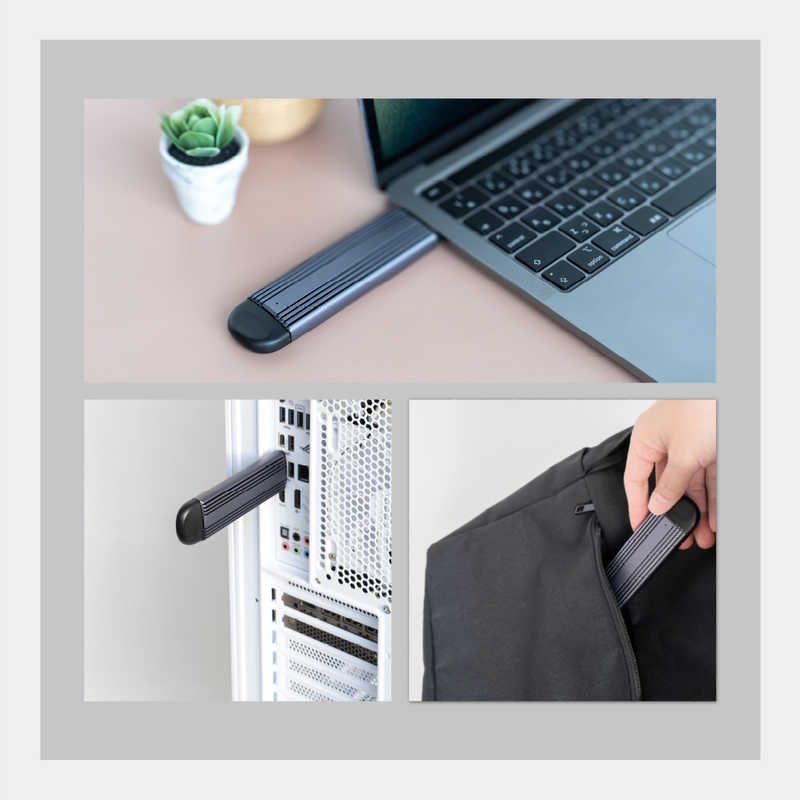 OWLTECH OWLTECH M.2 SSD 外付けケース USB Type-A/Type-C コネクター一体型 NVMe/SATA対応 最大転送速度10Gbps ［M.2対応］ シルバー OWL-ESM2UAC-SI OWL-ESM2UAC-SI