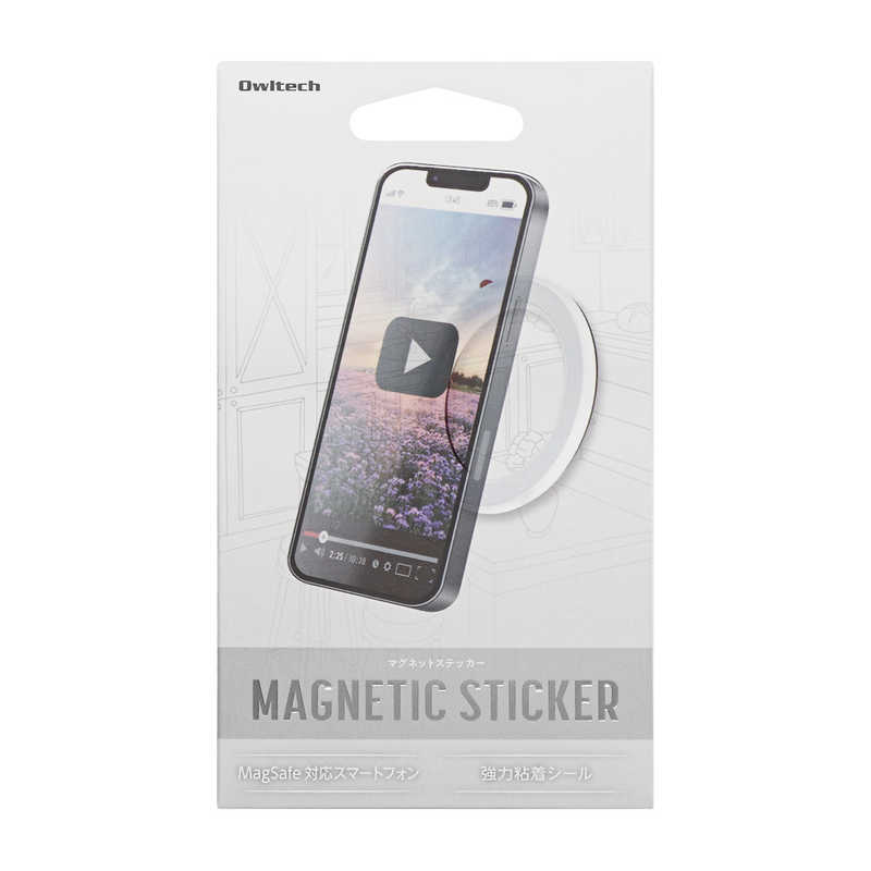 OWLTECH OWLTECH MagSafe対応iPhone用 強力粘着シールタイプ マグネットステッカー ホワイト OWL-MGWR01-WH OWL-MGWR01-WH