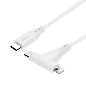OWLTECH Type-C to Type-C/Lightning ケーブル PD60W充電/データ転送対応 超柔らかな2in1タイプ ホワイト OWL-CBSCLC10-WH OWLTECH Type-C to Type-C/Lightning ケーブル PD60W充電/データ転送対応 超柔らかな2in1タイプ ホワイト OWL-CBSCLC10-WH