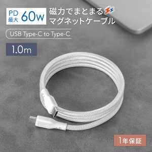 OWLTECH USB Type-C to USB Type-C マグネットケーブル 磁力でまとまる PD60W充電/データ転送 ホワイト OWL-CBMGCC10-WH OWLTECH USB Type-C to USB Type-C マグネットケーブル 磁力でまとまる PD60W充電/データ転送 ホワイト OWL-CBMGCC10-WH