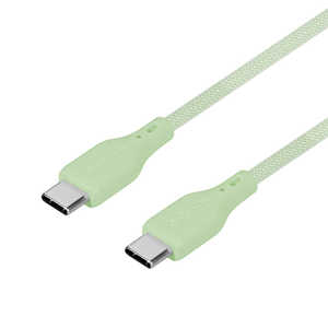 OWLTECH USB Type-C to USB Type-C シリコンケーブル 超やわらかで断線に強い 耐屈曲3万回以上 PD60W充電/データ転送 セージグリーン OWL-CBSRCC15-SAG