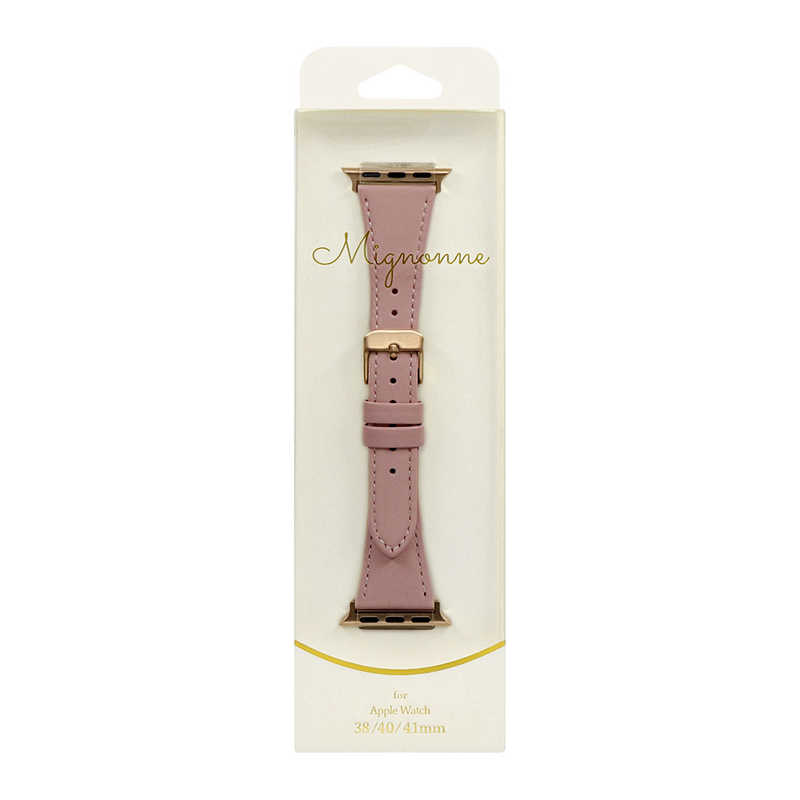 OWLTECH OWLTECH Apple Watch(38/40/41mm)用 ニュアンスカラー スリムレザーバンド 「mignonne(ミニョン)」 アッシュローズ OWLMINAWBS02AR OWLMINAWBS02AR