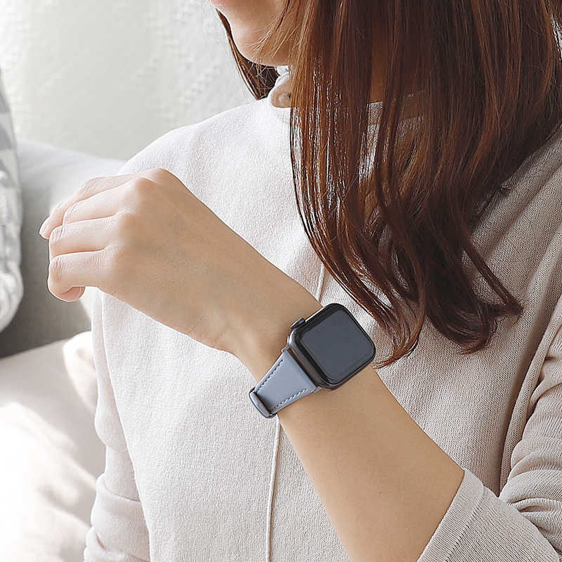 OWLTECH OWLTECH Apple Watch(38/40/41mm)用 ニュアンスカラー スリムレザーバンド 「mignonne(ミニョン)」 ダルブルー OWLMINAWBS02BL OWLMINAWBS02BL