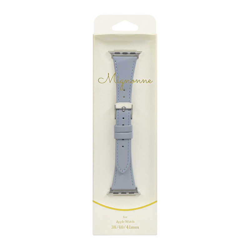 OWLTECH OWLTECH Apple Watch(38/40/41mm)用 ニュアンスカラー スリムレザーバンド 「mignonne(ミニョン)」 ダルブルー OWLMINAWBS02BL OWLMINAWBS02BL
