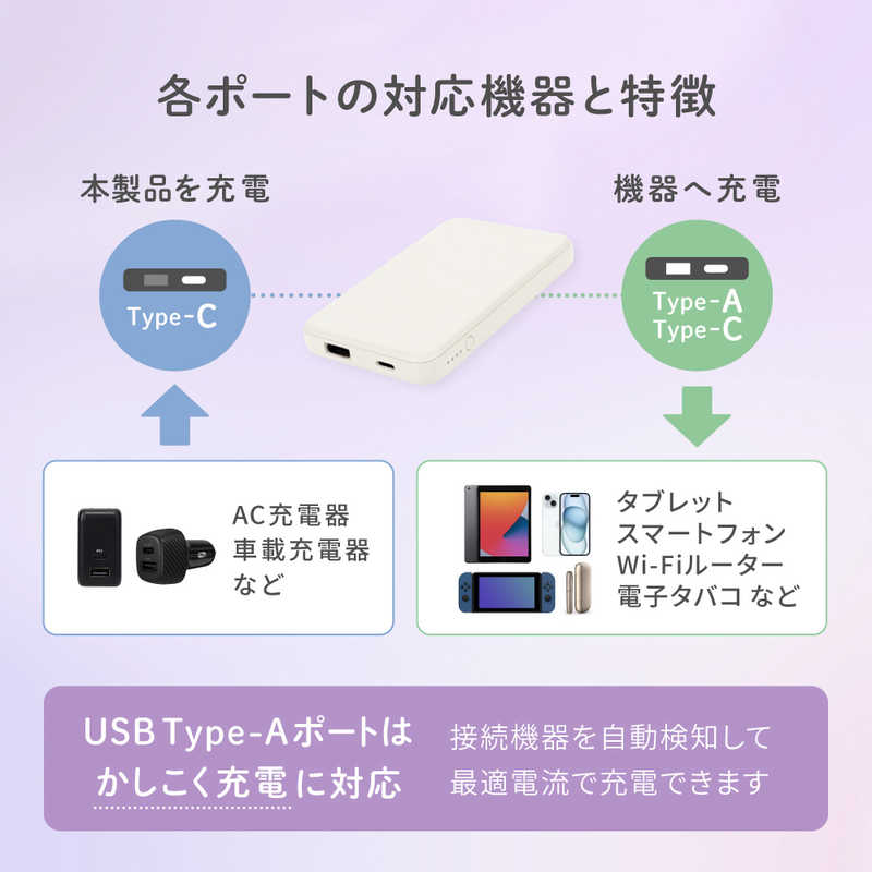 OWLTECH OWLTECH モバイルバッテリー 5000mAh USB Type-C入出力/USB Type-A出力 低電流モード搭載 ［2ポート］ アイスミントブルー OWL-LPB5012-IB OWL-LPB5012-IB