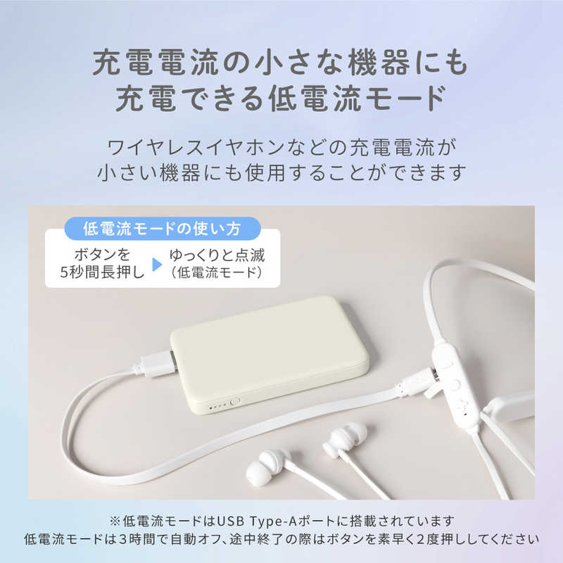 OWLTECH OWLTECH モバイルバッテリー 5000mAh USB Type-C入出力/USB Type-A出力 低電流モード搭載 ［2ポート］ アイスミントブルー OWL-LPB5012-IB OWL-LPB5012-IB