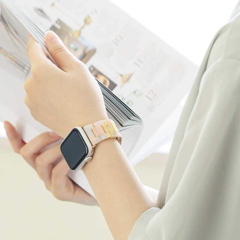 OWLTECH OWLTECH Apple Watch(40/41/42mm)用 キャンディレジンストラップ 『Mignonne(ミニョン)』シリーズ ピーチメルバ OWL-AWBSMIN05-PK OWL-AWBSMIN05-PK