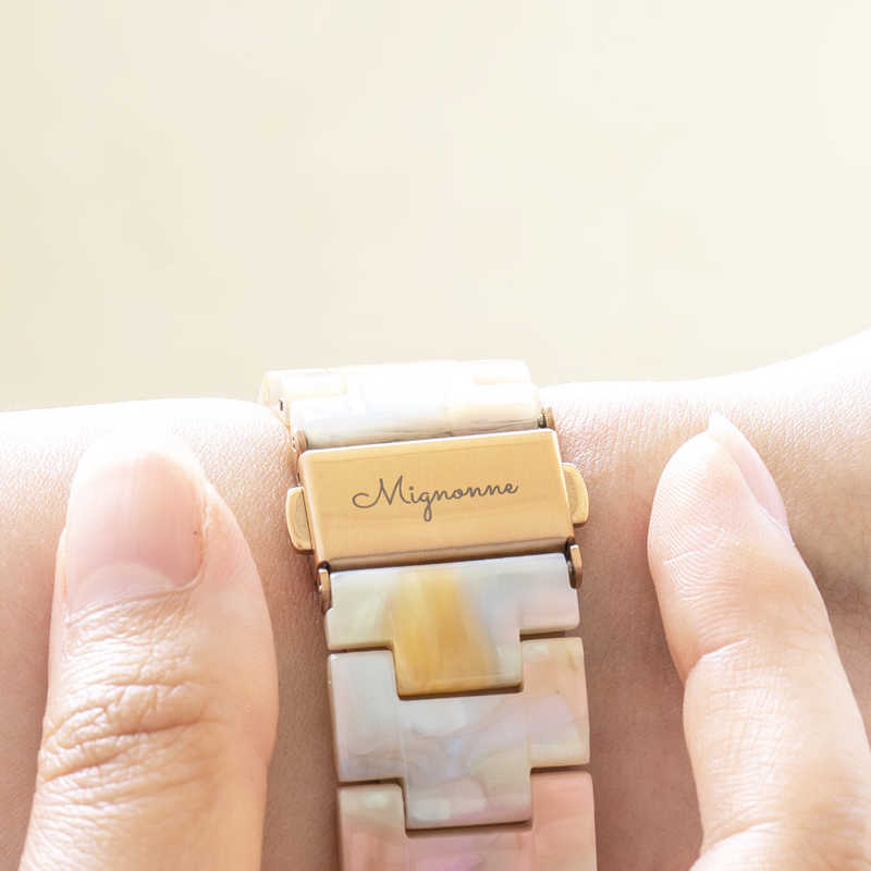 OWLTECH OWLTECH Apple Watch(40/41/42mm)用 キャンディレジンストラップ 『Mignonne(ミニョン)』シリーズ ピーチメルバ OWL-AWBSMIN05-PK OWL-AWBSMIN05-PK