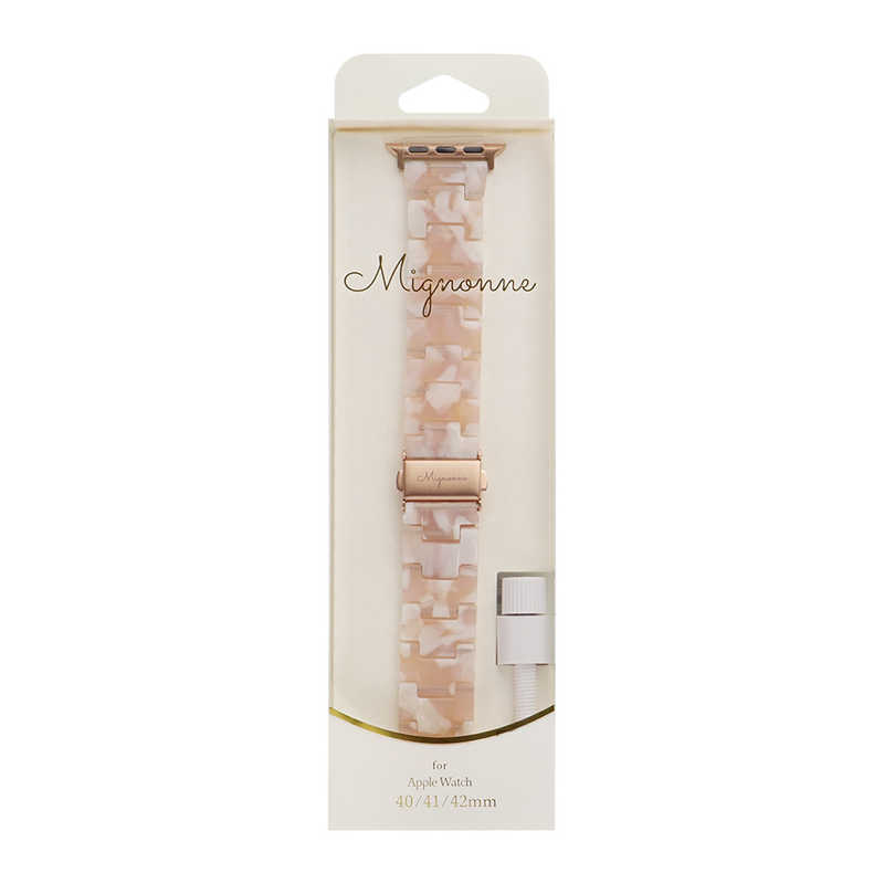 OWLTECH OWLTECH Apple Watch(40/41/42mm)用 キャンディレジンストラップ 『Mignonne(ミニョン)』シリーズ ピーチメルバ OWL-AWBSMIN05-PK OWL-AWBSMIN05-PK
