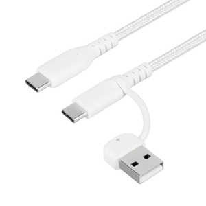 OWLTECH 超タフ 2in1ケーブル Type-C/A to Type-C 1.5m ホワイト OWL-CBA5ACC15-WH OWLTECH 超タフ 2in1ケーブル Type-C/A to Type-C 1.5m ホワイト OWL-CBA5ACC15-WH