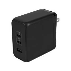 OWLTECH AC[d PD100W C×2 A×1 m3|[g / USB Power DeliveryΉ / Smart ICΉ / GaN(KE) ̗pn ubN OWL-APD100C2A1G-BK