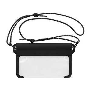 OWLTECH 防水サコッシュ リフレクター付きパラコードストラップ採用 IPX8準拠 スリムタイプ ブラック OWL-WPBAG13-BK