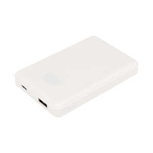 OWLTECH ���o�C���o�b�e���[ 5000mAh ���ő̓d�r�̗p �f�W�^���\������ [USB Power Delivery�Ή� / 2�|�[�g] �z���C�g OWL-LPB5024-WH