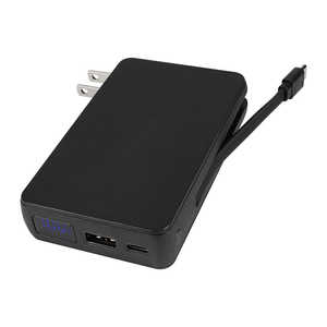 OWLTECH ���o�C���o�b�e���[ 5000mAh USB Type-C�P�[�u����̌^ PD45W�Ή� [USB Power Delivery�Ή� / 3�|�[�g] �u���b�N OWL-LPBAC5003-BK