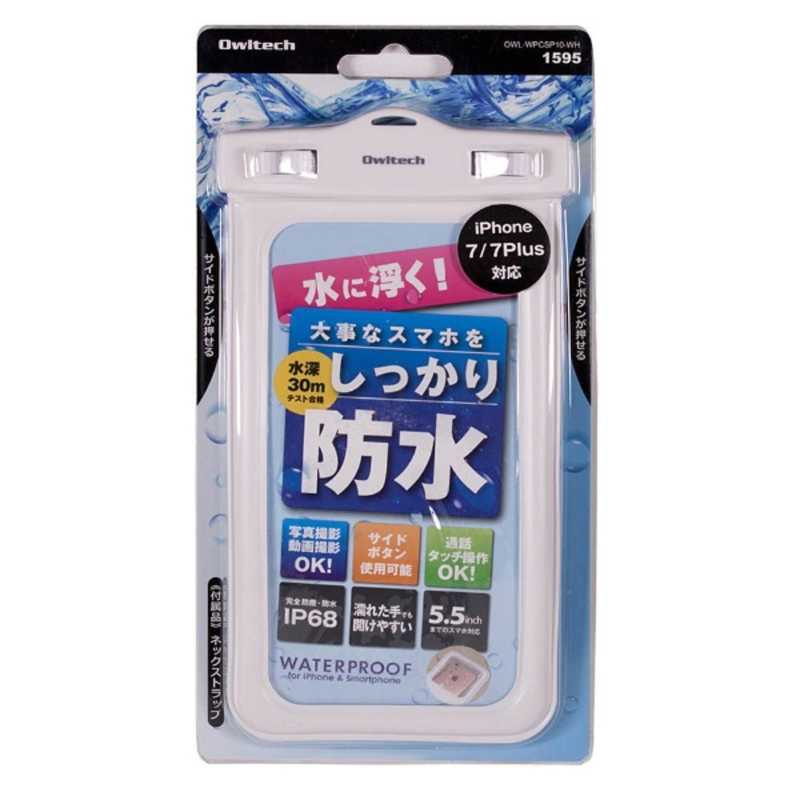 Owltech スマｰトフォン用 幅 81mm 5 5インチ 防塵防水ケｰス Ip68規格 ホワイト Owl Wpcsp10 Wh