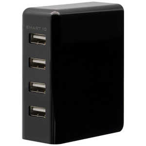 OWLTECH タブレット/スマートフォン対応[USB給電] AC-USB充電器 6.8A (4ポート) OWL-ACU4F68S-BK ブラック
