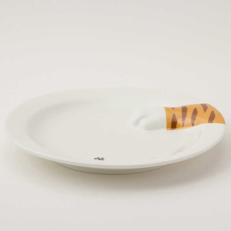 サンアート サンアート おもしろ食器 横から猫 とらねこプレート(足跡付) 中皿 SAN2505 SAN2505