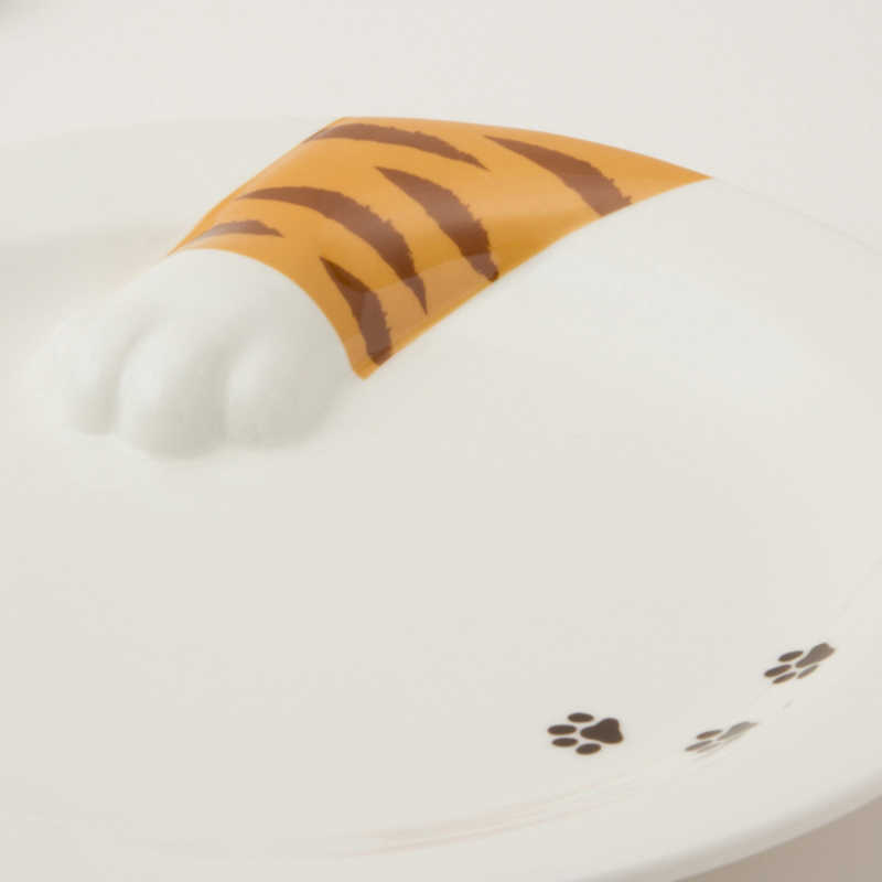 サンアート サンアート おもしろ食器 横から猫 とらねこプレート(足跡付) 中皿 SAN2505 SAN2505
