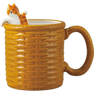 サンアート かわいい食器 クルクル バスケット マグカップ 約300ml スプーン付 トラ猫 SAN2925-2 サンアート かわいい食器 クルクル バスケット マグカップ 約300ml スプーン付 トラ猫 SAN2925-2