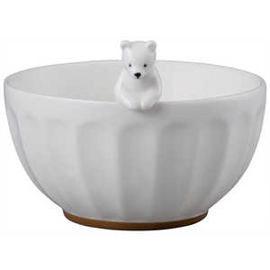 サンアート かわいい食器 WHITE ZOO お茶碗 フィギュア付き シロクマ SAN3398-1