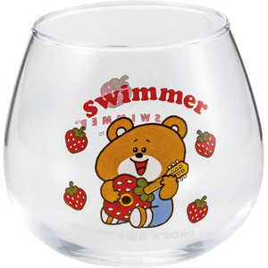 サンアート SWIMMER ゆらゆら グラス コップ 約290ml くま&いちご SAN3663-3 サンアート SWIMMER ゆらゆら グラス コップ 約290ml くま&いちご SAN3663-3