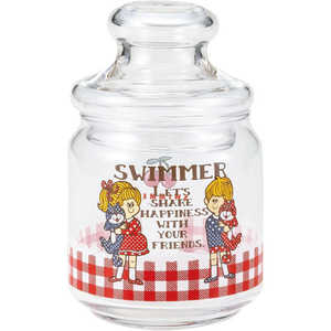 サンアート SWIMMER ガラス 保存容器 キャニスター 約500ml BOY＆GIRL SAN3667-2