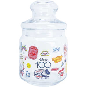 サンアート ウォルト ディズニー カンパニー 創立100周年 D100 ガラス キャニスター 保存容器 約500ml キャラクターズ SAN41891