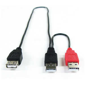 GROOVY 0.52m[USB-A オス→メス USB-A]Y字型USB延長ケーブル GM-UH009Y