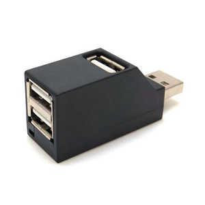 タイムリー USB-Aハブ ブラック［バスパワー /3ポート /USB2.0対応] BLOCK3-BK