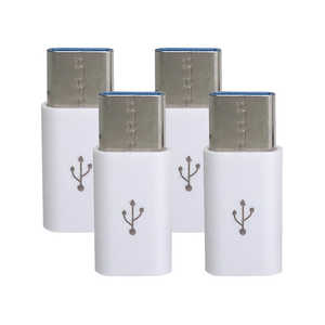 GROOVY TypeC 変換アダプタ [ USB microBメス - USB Type-Cオス ] データ通信対応 USB2.0 [ 4個セット] CAD-P4W CAD-P4W ホワイト