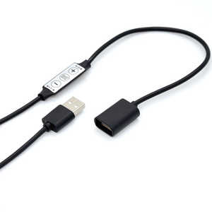 タイムリー 電源スイッチケーブル［USB-A オス→メス USB-A /0.47m] LED用光制御 ブラック BIGLEDUCNTMULTI