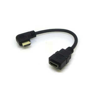 HDMI延長ケーブル [HDMI 左L型 オス→メス HDMI] 0.2m 変換名人JAPAN ブラック [HDMI⇔HDMI /スタンダードタイプ] HD6926