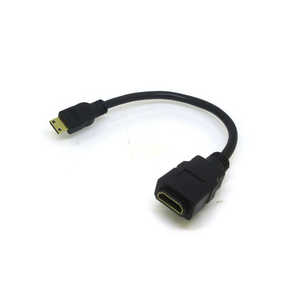 変換名人JAPAN HDMI変換アダプタ ［miniHDMI オス→メス HDMI］ 0.2m ブラック ［HDMI⇔miniHDMI /スタンダードタイプ］ HD4663