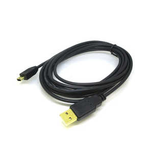 変換名人JAPAN USB-A ⇔ mini USBケーブル [転送 /3m] 極細 ブラック CA0269
