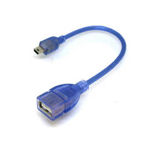 変換名人JAPAN USB変換アダプタ [mini USB オス→メス USB-A /0.2m] ブルー CA7510