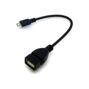 変換名人JAPAN USBケーブル OTG対応 micro USB(オス)-USB A(メス) 20cm ブラック ブラック CA7596