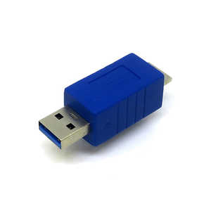 変換名人JAPAN USB中継変換アダプタ [USB-A オス-オス micro USB] ブルー CP7145