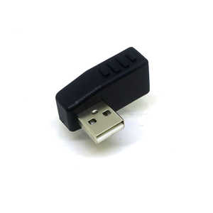 変換名人JAPAN USB変換アダプタ USB A 左L型(オス)-USB A(メス) ブラック ブラック CP6360