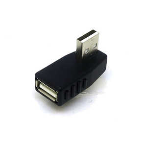 変換名人JAPAN USB-A延長アダプタ [USB-A オス→メス USB-A /右L型] ブラック CP6377