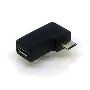 変換名人JAPAN micro USB延長アダプタ [micro USB オス→メス micro USB /左L型] ブラック CP7985